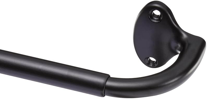 Amazon Basics Room Darkening Blackout Curtain Rod for Bedroom and Living Room, Curved, Wraps Around, Blocks Light, for Heavy Curtains, 48" to 88", Black - Product Image