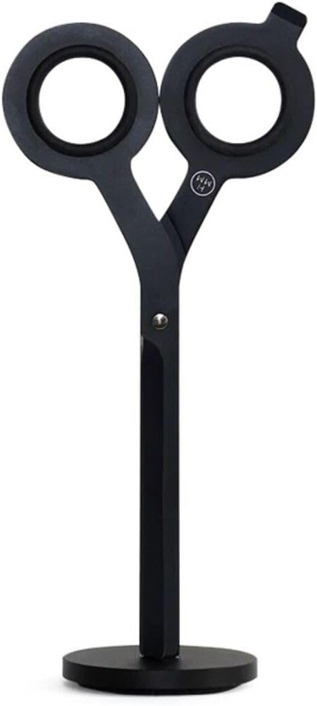 HMM Scissors - 2-in-1 All Purpose Scissors & Box Cutter - Heavy Duty, Lightweight, with Magnetic Brass Base for Office, Kitchen, & Crafts, Stainless Steel - Black - Product Image