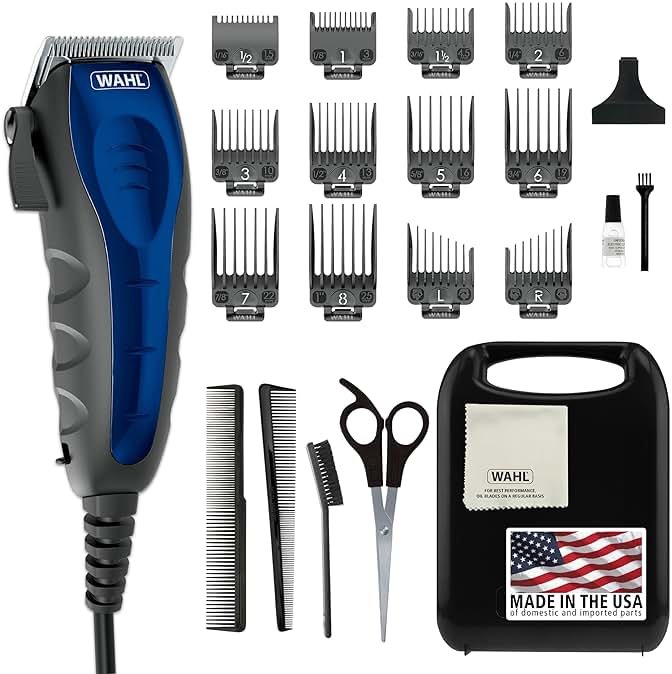 Wahl USA Self Cut Compact Corded Clipper Personal Haircutting Kit with Adjustable Taper Lever, and 11 Hair Clipper Guards for Clipping, Trimming & Personal Grooming – Model 3029683 - Product Image