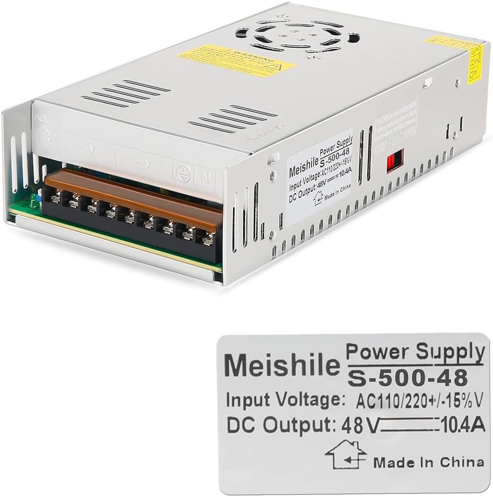 48V 10.4A 500W DC Switching Power Supply Adapter PSU AC-DC 48Volt Industrial Transformer Converter 0-8/5amps Drive Sensor System Lamp Meter Controller Servos Ultraso Electric Motor Fan SMPS 110V/220V - Product Image