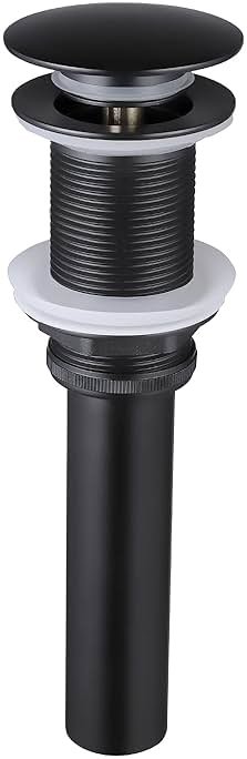 KES Bathroom Sink Drain Without Overflow Vessel Sink Lavatory Vanity Pop Up Drain Stopper Matte Black for 1.6"-1.9" Sink Hole, All Metal Rustproof Brass and 304 Stainless Steel, S2008D-BK - Product Image