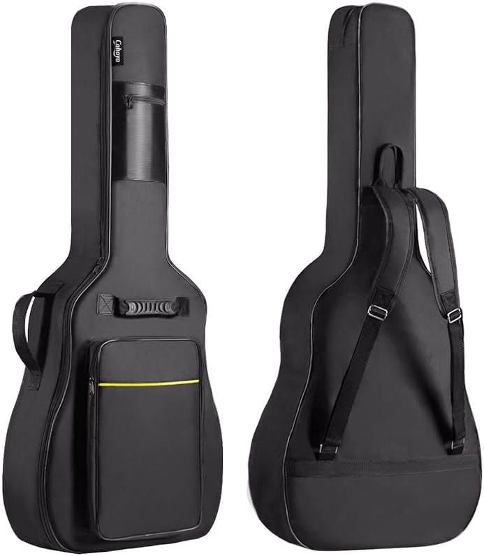 CAHAYA 41 In Acoustic Guitar Bag 0.35 In Thick Padding Water Resistent Dual Adjustable Shoulder Strap Guitar Case Gig Bag with Back Hanger Loop, Black CY0152 - Product Image