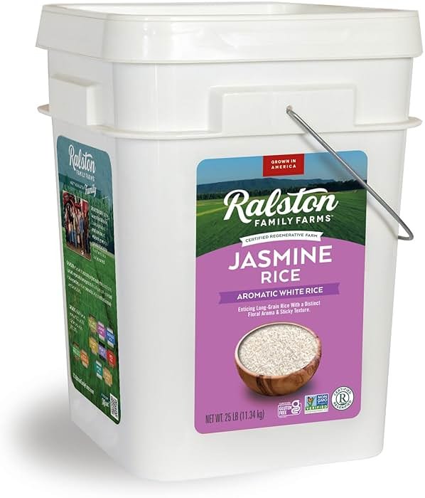 Artisanal Jasmine White Rice, 25 lb Bucket American Grown, Non-GMO, Naturally Gluten Free - Product Image