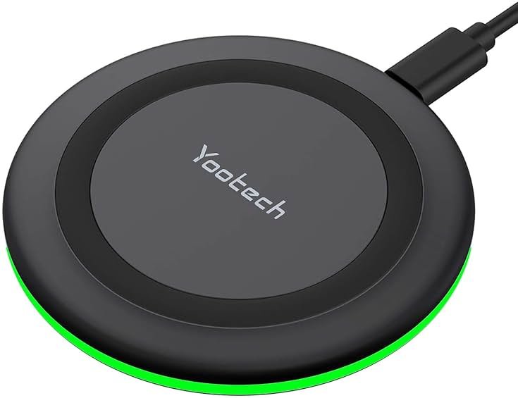 Yootech Wireless Charger,10W Max Wireless Charging Pad Compatible with iPhone 17/17 Pro/17 Pro Max/Air/16/15/14/13/SE 2022/12/11,Samsung Galaxy S25/S24/S23,for AirPods Pro 3(No AC Adapter) - Product Image