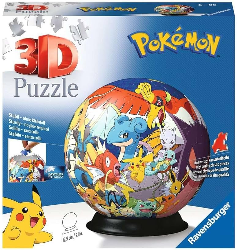 Ravensburger Pokemon 3D Jigsaw Puzzle Ball for Kids Age 6 Years Up - 72 Pieces - No Glue Required - Gifts for Boys and Girls - Product Image