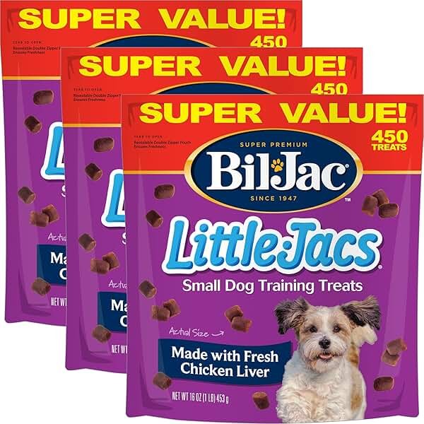 Bil-Jac Little-Jacs Small Dog Training Treats | Soft Chicken Liver Recipe | 16 oz (3-Pack) - Product Image