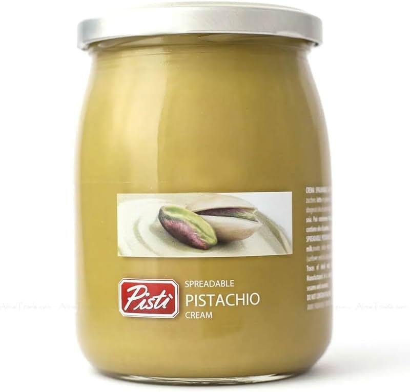Pisti Cream of Pistachio from Sicily 21.2 Ounce (600g) | Artisanal Italian Nut Spread | Enjoy with Bread and Biscuits - Product Image