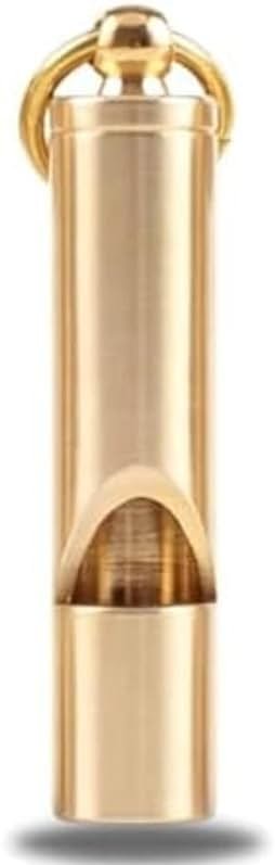 Loudest Brass Whistle — The Original 2-Inch Premium Emergency Whistle 125db+ One Piece Outdoor Survival Whistle On Key-Chain or Hang Around Your Neck and Carry it Anywhere! - Product Image