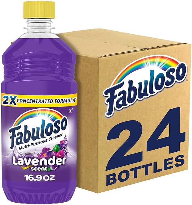 Fabuloso All Purpose Cleaner Refill, Lavender, 405.6 Oz (16.9 Oz, 24 Pack) - Bulk Cleaning Supplies Bundle - Multi-Surface Cleaner, Mopping Solution - Office Supplies (153105) - Product Image