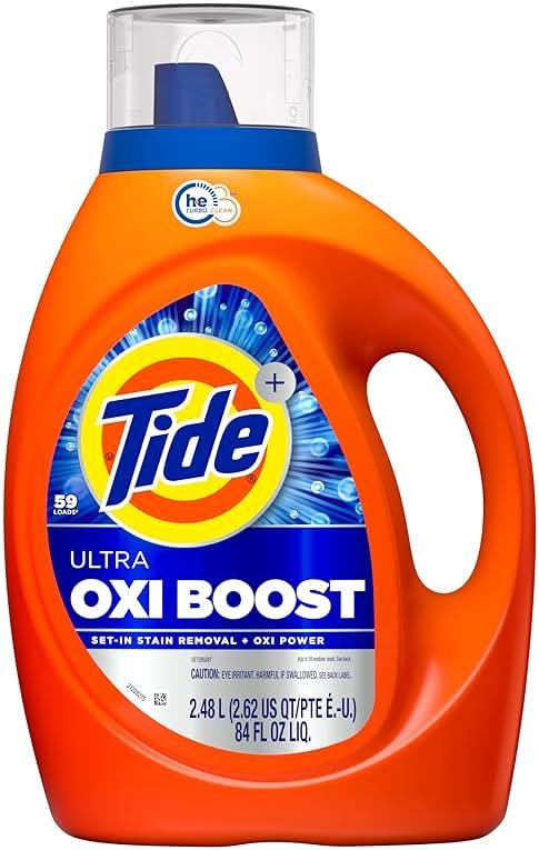Tide Ultra Oxi Boost Liquid Laundry Detergent, 84 fl oz, 59 Loads, Advanced Stain Remover, Laundry Detergent Liquid with Extra Oxi Power - Product Image