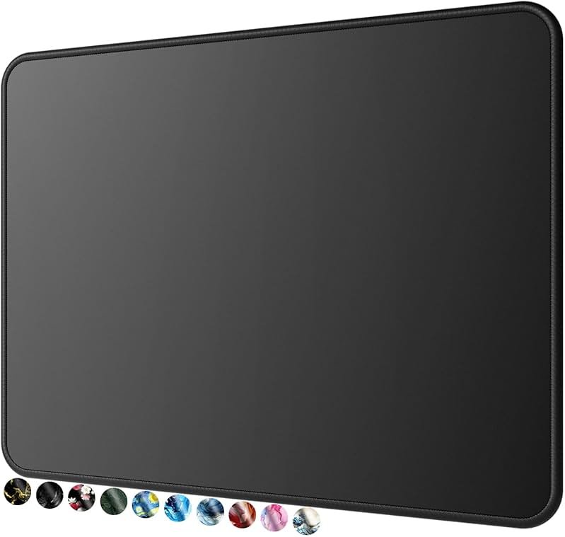 MROCO Essential Office & Gaming Mouse Pad, 30% Larger, 8.5” x 11” in, Black | Anti-Fray Stitched Edges, Premium Textured Surface, Non-Slip Rubber Base, Water and Stain Resistant Protection - Product Image