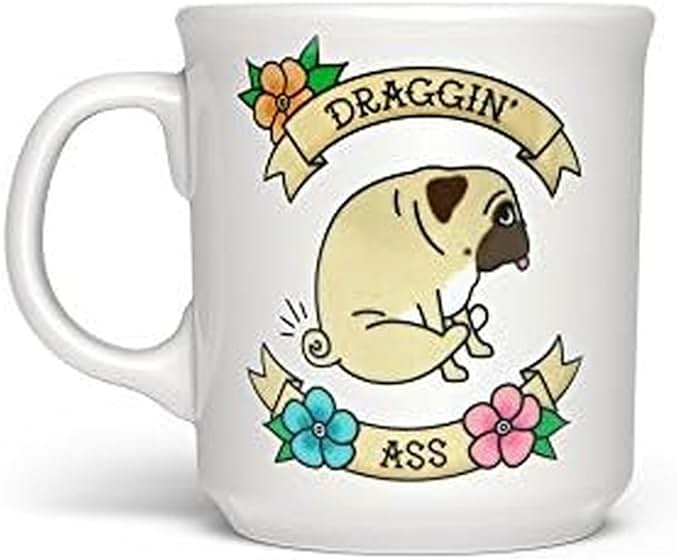 Genuine Fred SAY ANYTHING MUG, DRAGGIN, 16 Ounce Ceramic Mug, White, Dishwasher Safe - Product Image