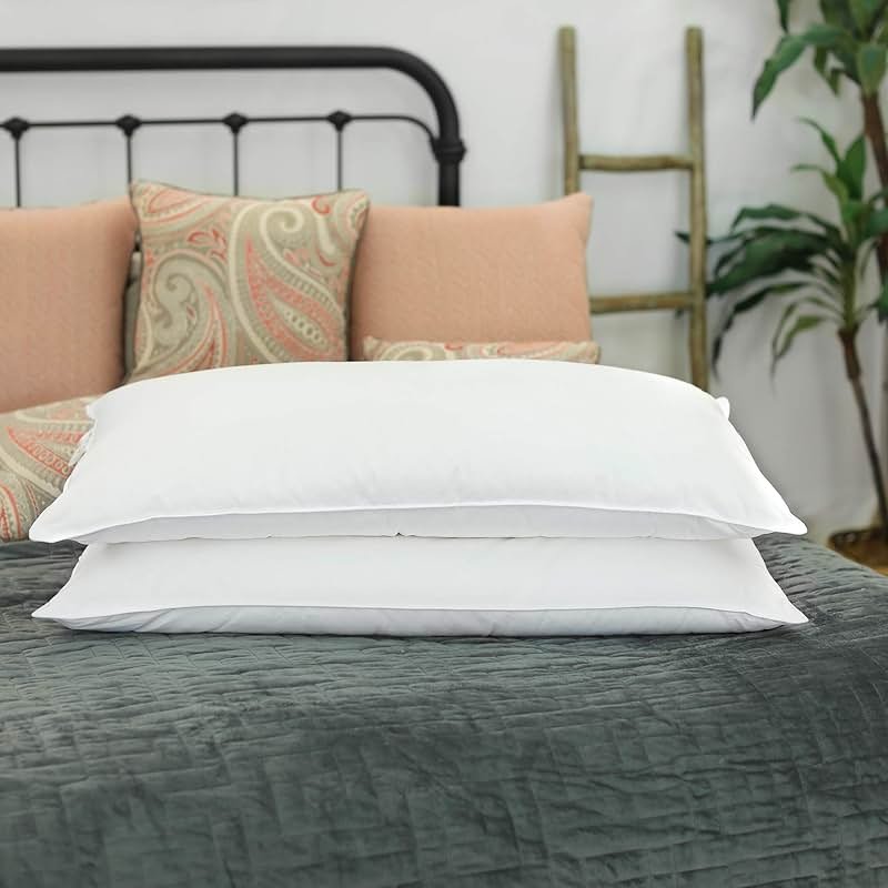 Pair of Silk-Filled Pillows. King Size (36" x 20"). Luxury Top Grade Mulberry Silk. Very Hygienic and Comfortable Luxury Bedding. Oeko-TEX® Certification - Product Image