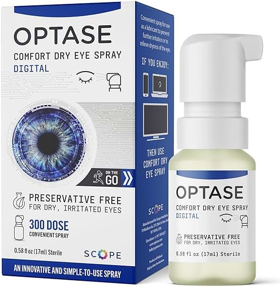Optase Comfort Dry Eye Spray - Preservative Free Artificial Tears Drops Alternative - Dry Eye Drops in a Convenient Spray - Multi-Use Bottle, Contact Lens Safe - .58 fl oz - Product Image