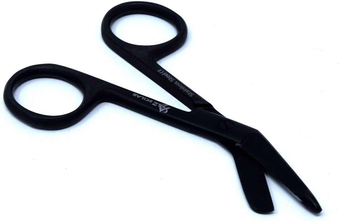 Premium Quality Nurse Doctor Medical Lister Bandage Trauma Shears Scissors HEAVY DUTY (A2ZSCILAB) (FULL BLACK 3.5") - Product Image