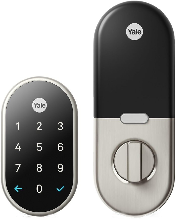Google Nest x Yale Lock - Tamper-Proof Smart Lock for Keyless Entry - Keypad Deadbolt Lock for Front Door - Satin Nickel - Product Image