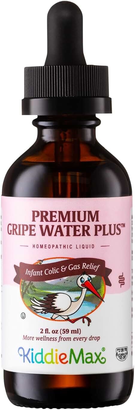 Maxi Health Gripe Water for Babies – Fast Acting Homeopathic Colic Calm Baby Gas Drops for Newborns – Natural Chamomile, Ginger, Peppermint & Fennel Baby Water for Hiccups (2 fl oz) - Product Image