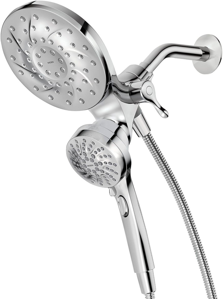 Moen Engage Chrome Magnetix 2-in-1 Combo Rain Showerhead with Detachable Handheld Shower Spray, Featuring Magnetic Docking System, 26009 - Product Image