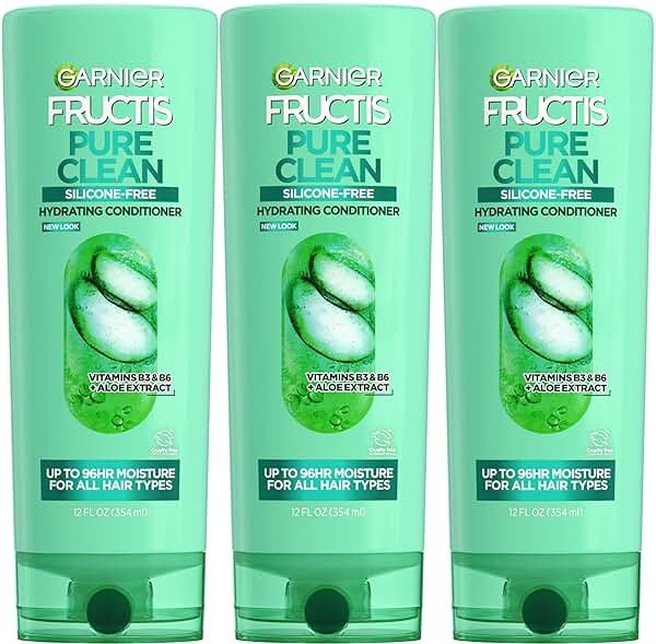 Garnier Fructis Pure Clean Hydrating Conditioner, 12 Fl Oz, 3 Count (Packaging May Vary) - Product Image
