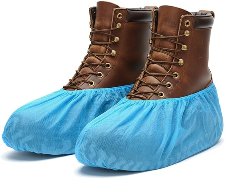 Disposable Boot Covers for Guests, 200 Pcs Non Slip Durable Clean Home Shoe Covers, Two Size for Men and Women - Product Image