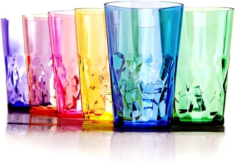 SCANDINOVIA - 19oz Unbreakable Premium Drinking Glasses Set of 6 - Super Grade Acrylic Plastic - Perfect for Gifts - Dishwasher Safe - Stackable - Drinkware Cups Reusable Water Tumbler - Product Image