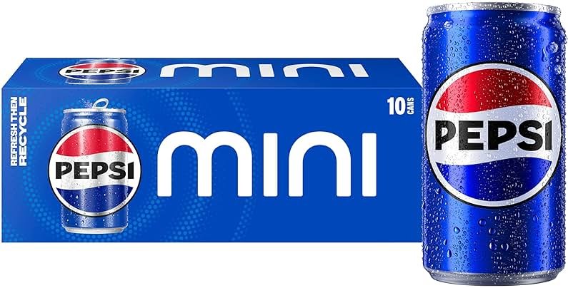Pepsi Soda, 7.5 Ounce Mini Cans, (10 Pack) (Packaging May Vary) - Product Image
