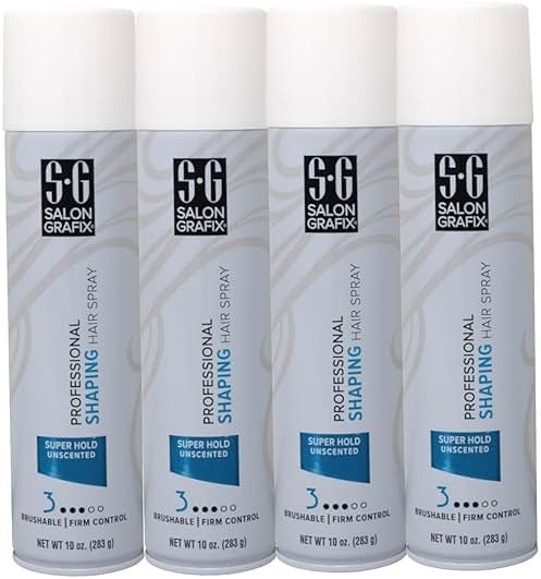 Salon Grafix Professional Shaping Hair Spray, Super Hold Unscented, 10 oz (Pack of 4) - Product Image