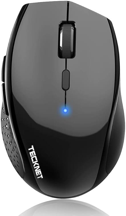 TECKNET 3-Device Bluetooth Mouse, Silent Wireless Mouse with 6-Level DPI up to 4800, 2-Year Battery, 6 Buttons for Wide Compatibility - Black - Product Image