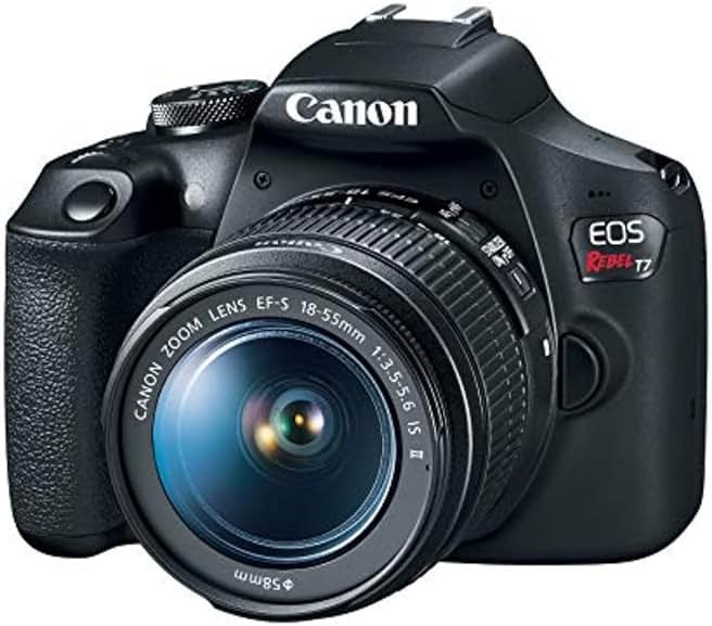 Canon EOS Rebel T7 DSLR Camera EF-S 18-55mm f/3.5-5.6 is II Lens Kit, 24.1 Megapixel CMOS (APS-C) Sensor, Full HD Videos, Built-in Wi-Fi, Beginner Photographers, Digital Camera, Black - Product Image
