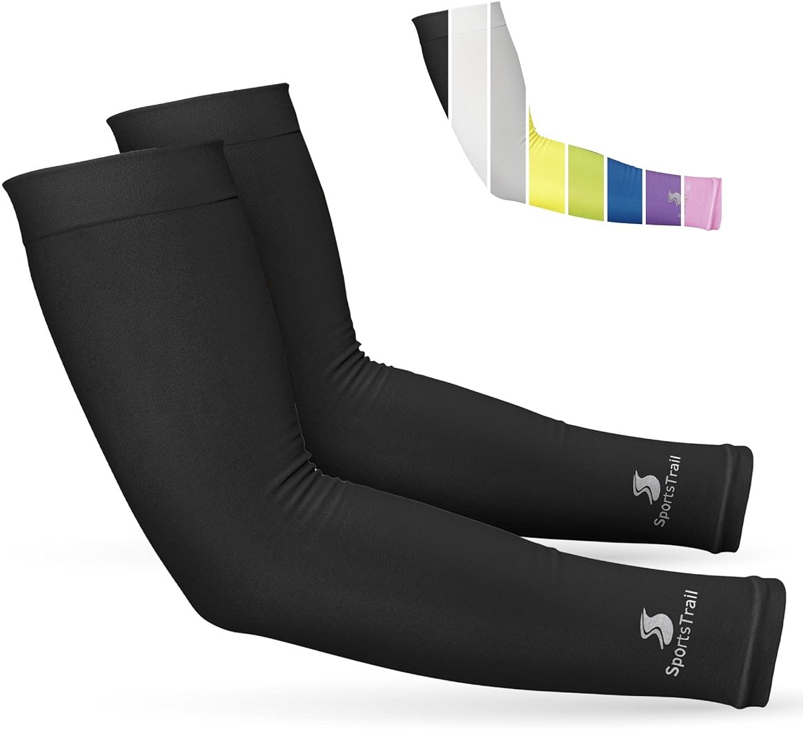 SportsTrail Cooling Arm Sleeves for Men & Women – Breathable, UV Sun Protection, Sports Arm Sleeves for Women, Men & Youth - Product Image