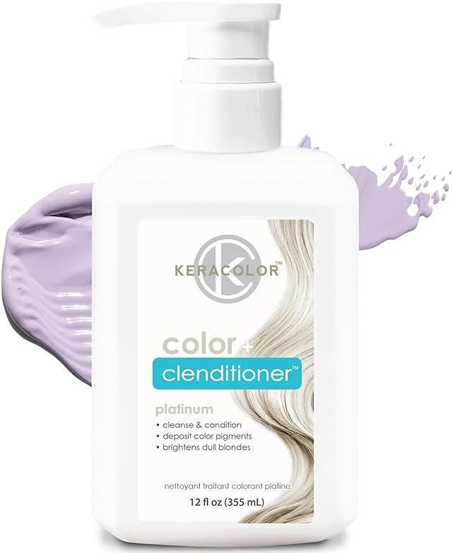 Keracolor Clenditioner PLATIUM Hair Dye - Semi Permanent Hair Color Depositing Conditioner, Cruelty-free, 12 Fl. Oz. - Product Image