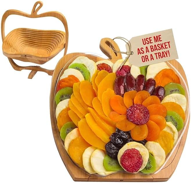 Dried Fruit Gift Basket - Healthy Gourmet Snack Box - Holiday Food Tray - Variety Snacks - Easter, Birthday, Sympathy, Mom, Dad, Corporate Tray - Bonnie & Pop - Product Image