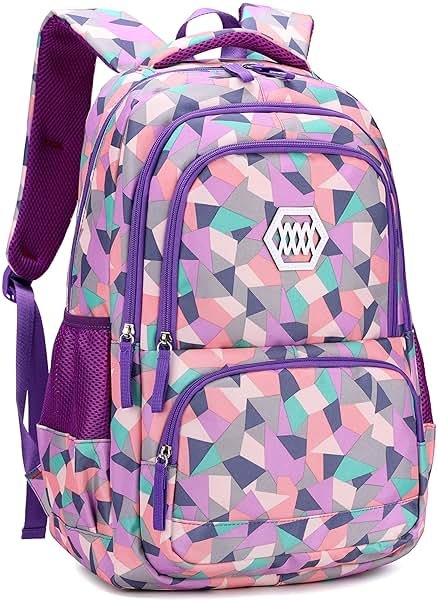 Bansusu Geometric Print Kids Backpack for Girls Boys School Bag Bookbags - Product Image