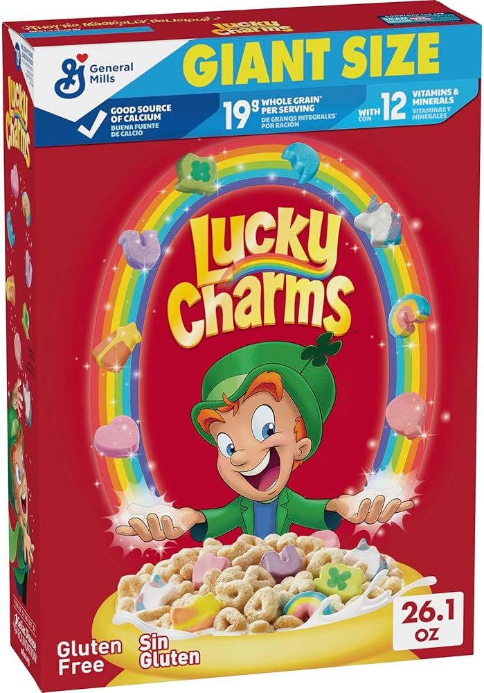 Lucky Charms Gluten Free Cereal with Marshmallows, Kids Breakfast Cereal, Made with Whole Grain, Giant Size, 26.1 oz - Product Image