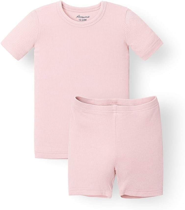 AVAUMA Toddler Short Pajamas Set Baby Boys Girls Kids Snug fit Ribbed Sleepwear pjs for Daily Life Style - Product Image