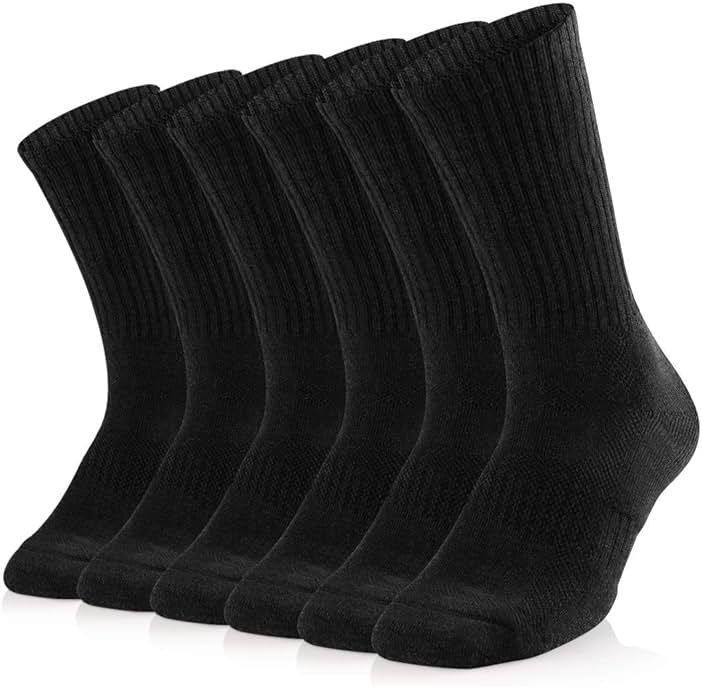 SOX TOWN Unisex Cushioned Crew Training Athletic Socks Men & Women with Combed Cotton Moisture Wicking Breathable Performance - Product Image