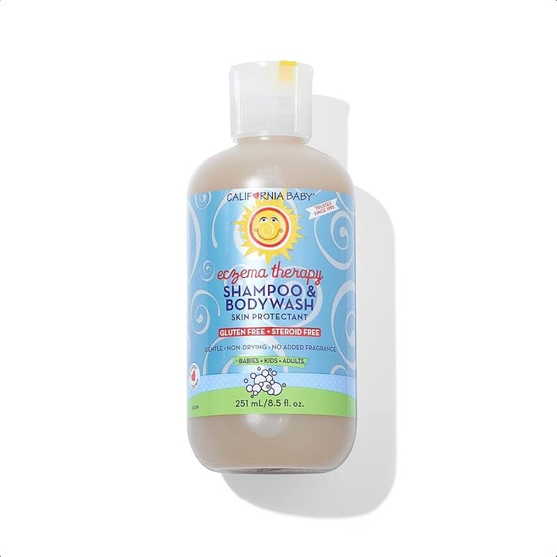 California Baby Eczema Body Wash & Shampoo | Gentle Steroid-Free Eczema Treatment | Colloidal Oatmeal + Aloe Vera | 100% Plant-Based | 8.5 oz. - Product Image