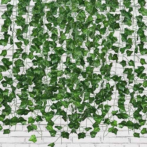 RECUTMS Fake Vines for Room Decor 86 FT Artificial Ivy Garland Hanging Plants Faux Greenery Leaves Bedroom Decor Aesthetic for Wall Wedding Party Home Garden Office Patio Outdoor Decoration(12 Pack) - Product Image