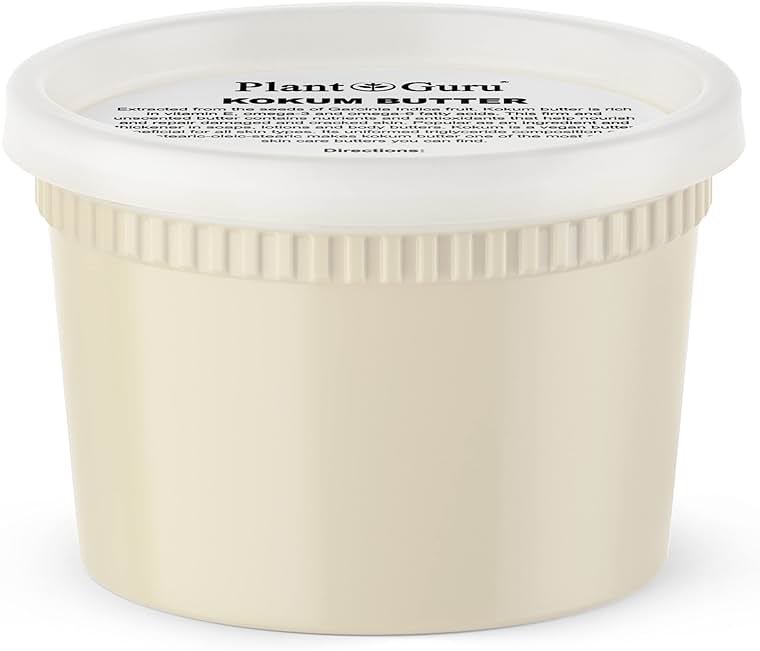 Plant Guru Raw Kokum Butter 16 oz. / 1 lb. 100% Pure Natural Cold Pressed - Great for Skin, Body and Hair Moisturizer, DIY Creams, Balms, Lotions and Soap Making. - Product Image