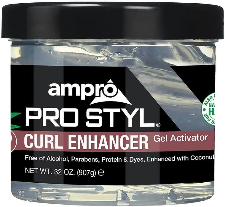 AmPro Pro Styl Curl Enhancer - Gel Activator with Coconut Oil to Moisturize and Define Coils and Waves - Helps Protect and Hydrate Hair Shaft - Tames and Adds Shine to Tresses - Regular - 32 oz - Product Image