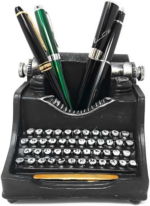 Retro/Shabby Chic/Vintage Typewriter Pencil Holder for Desk/Desk Organizer for Writer's Desk- Nostalgic Gift for Writers/Gift for Vintage Lovers/Gift for Typewriter Lovers - Product Image