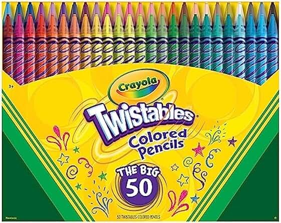 Crayola Twistables Colored Pencil Set (50ct), Cool Back to School Supplies for Kids, No Sharpen Colored Pencils for Girls & Boys, 4+ [Amazon Exclusive] - Product Image