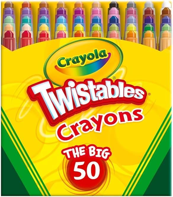 Crayola Mini Twistables Crayons for Kids (50ct), Essential Easter Basket Stuffers, No Peel Crayons for Coloring Books, Gift for Toddlers & Kids, Arts & Crafts Supplies, 3+ - Product Image