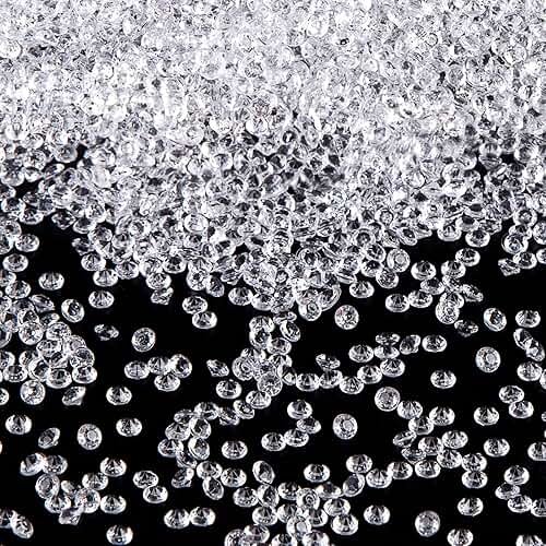 FUTUREPLUSX 10000PCS Fake Diamonds, 4.5mm Mini Clear Diamonds Decoration Acrylic Crystal Vase Fillers Table Scatter Confetti Gems for Wedding Bridal Shower Birthdays Graduation Party Home Decor - Product Image