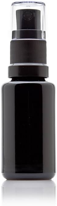 Infinity Jars 20 Ml (.67 fl oz) Black Ultraviolet Glass Fine Mist Spray Bottle Cleaning Products Refillable Containers Homemade Perfume Blends Room, Sprays Bath Beauty Hair, Screw Top Bottles 3-Pack - Product Image
