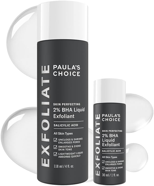 Paula's Choice SKIN PERFECTING 2% BHA Liquid Exfoliant with Salicylic Acid, Facial Polish for Pores, Wrinkles & Fine Lines, Suitable for Blackhead-Prone Skin, Fragrance-Free - Product Image