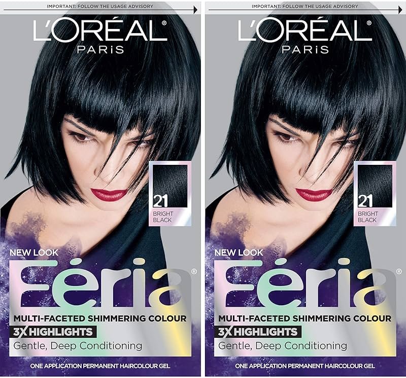 L'Oreal Paris Feria Multi-Faceted Shimmering Permanent Hair Color, 21 Starry Night, Hair Dye Kit, Pack of 2 - Product Image