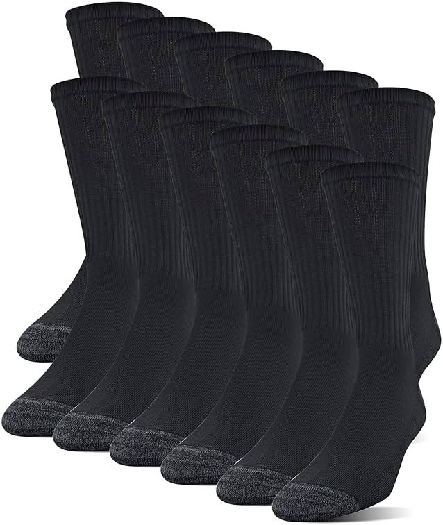 Gildan Men's Polyester Half Cushion Crew Socks, 12-pairs - Product Image