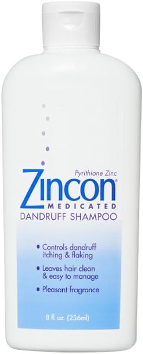 ZINCON Medicated Dandruff Shampoo, for Dry, Itchy Scalp Care & Anti-Dandruff with Immediate Soothing Relief - 8 Fl Oz - Product Image