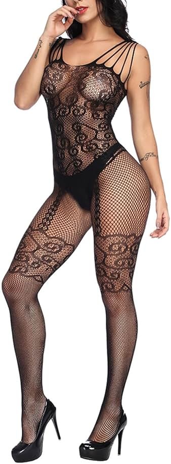 Buitifo Lingeire for Woman Sexy Bodysuit Bodystockings Fishnet Tights Rave Outfits - Product Image